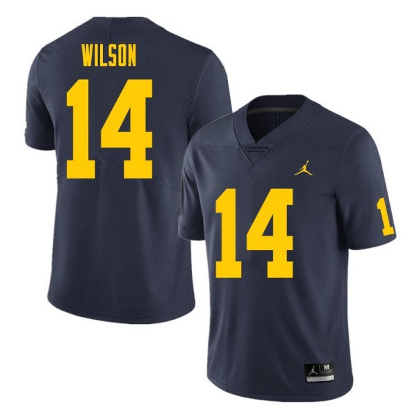 Jordan Michigan Wolverines Navy #14 Men Team Color Premium Stitched