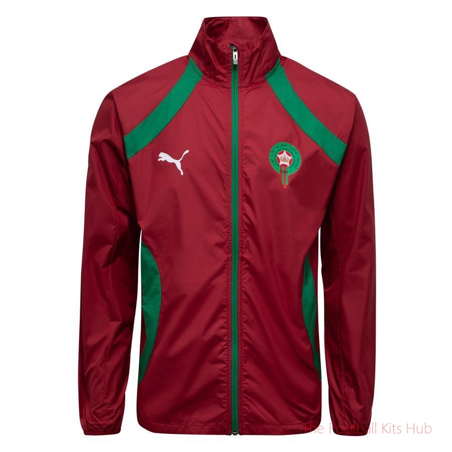 Morocco Jacket Pre Match Woven Anthem Africa Cup of Nations 2025 - Intense Red/Archive Green
