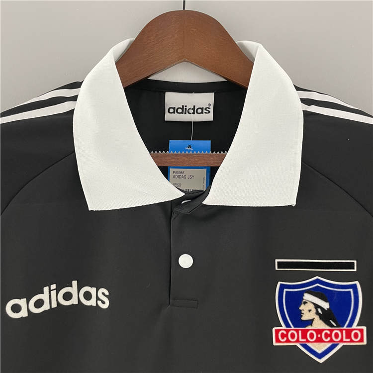 Official Colo-Colo Retro Soccer Jersey 9293 Black Away Football Shirt