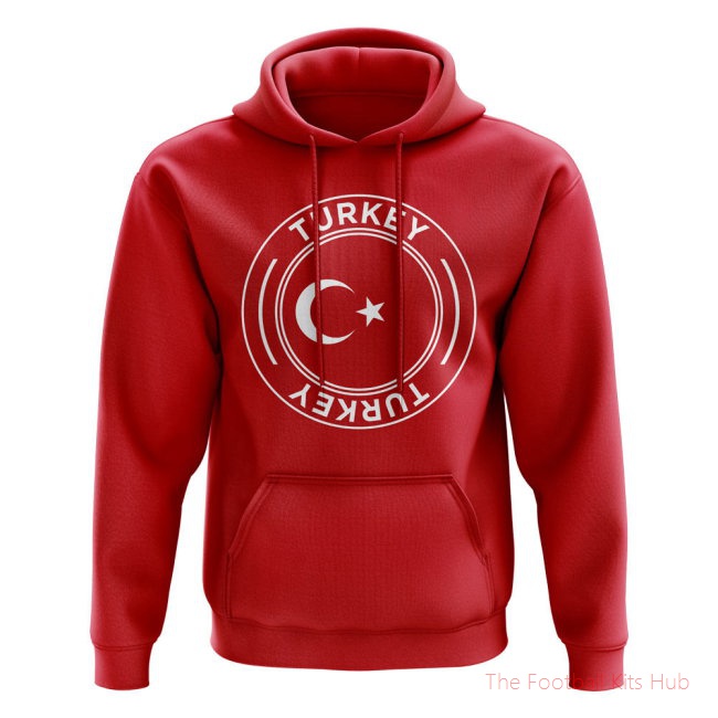 Men Turkey Football Badge Hoodie (Red)