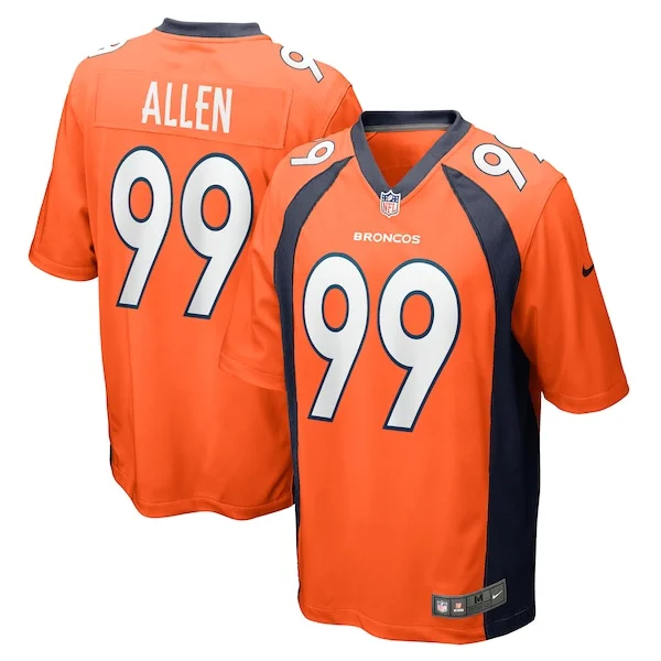 None Zach Allen Game Jersey - Orange | NFL Player Jersey | NFL Footbal