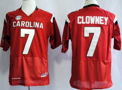 Men's None Red 2013 embroidered Jadeveon Clowney #7 team authorized