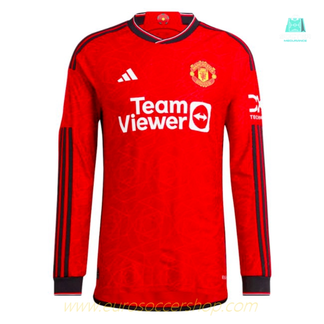 2023-2024 Man Utd Authentic Long Sleeve Home Shirt (Garnacho 17)