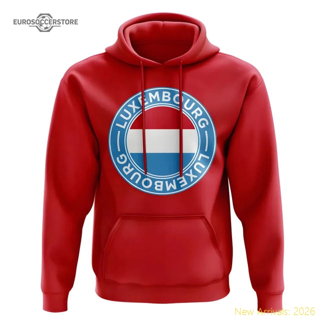 Luxembourg Football Badge Hoodie (Red)