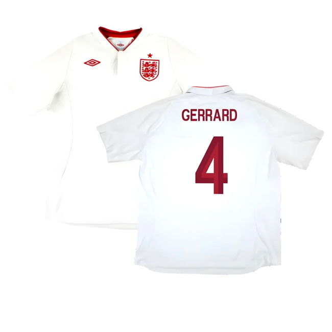 Gerrard 4 Genuine Copy England Home Fan Shirt for Adults