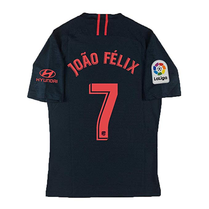 Atletico Madrid Away 2019-20 Felix 7 Black Soccer Jersey Shirt -