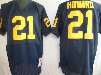 game jersey Men's UM Wolverines Howard Navy #21 Blue 2024 Football