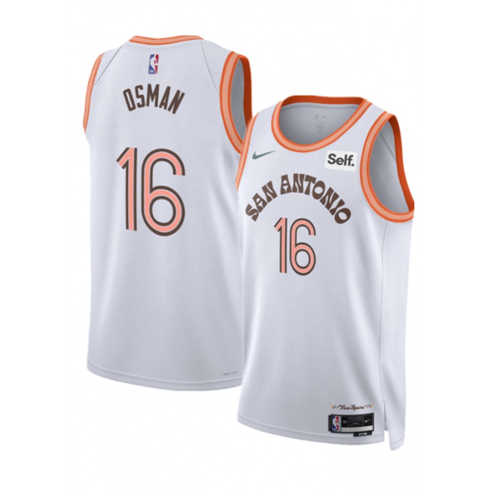 Collector's Item Retro Men's Spurs #16 Cedi White Basketball Jersey