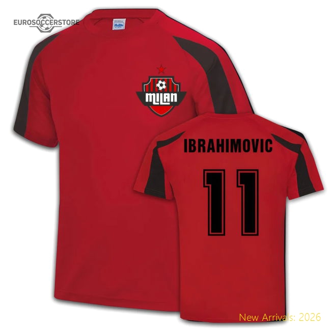 Premium Zlatan Ibrahimovic Ac Milan Sports Training Jersey (Red)