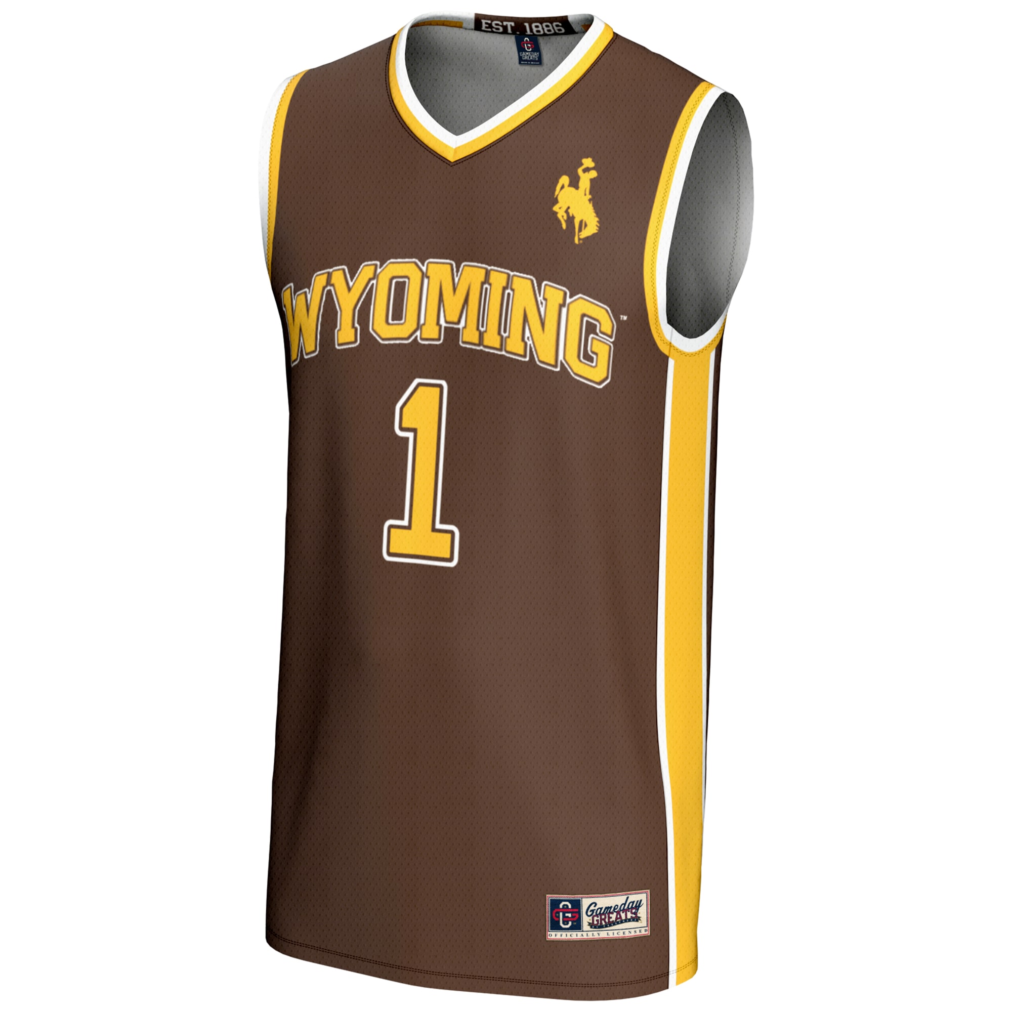 [DDG] Wyoming Cowboys GameDay Greats Lightweight Basketball Jersey - Brown
