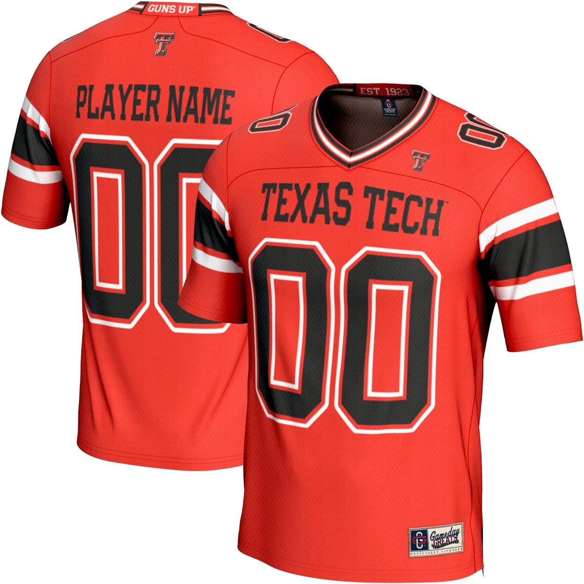 [NJP] Texas Tech Red Raiders GameDay Greats Youth Personalized Football Fashion Jersey - Red
