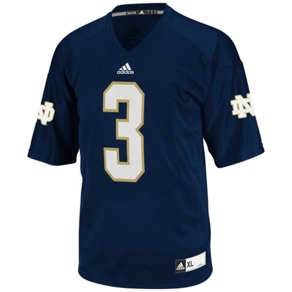 Youth Notre Dame Fighting Irish Blue #3 Adidas Blue Performance