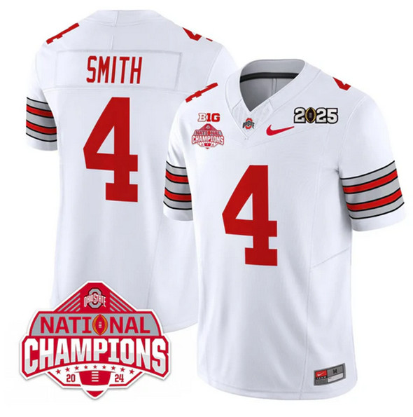 Men's Ohio St Buckeyes White 2025 moisture wicking Jeremiah Smith #4