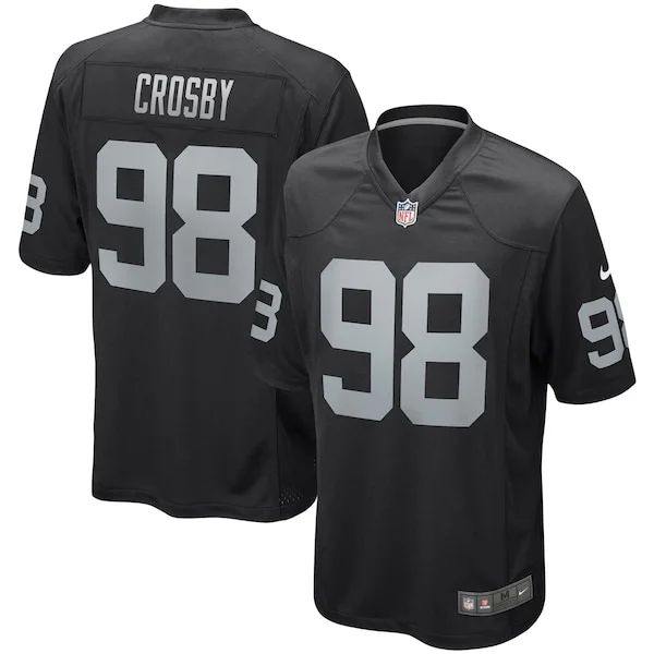 None Maxx Crosby Game Jersey - Black | NFL Player Jersey | NFL Footbal