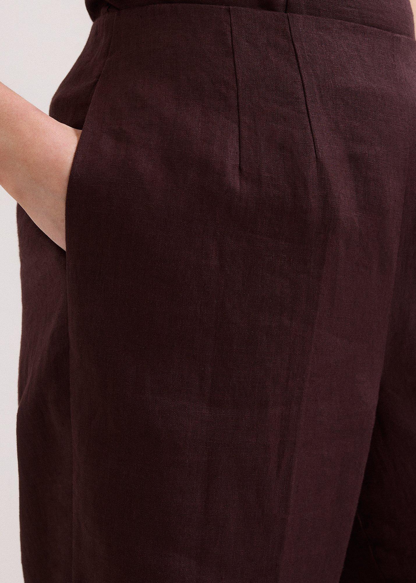 Petite Zoey Linen Wide Leg Trousers