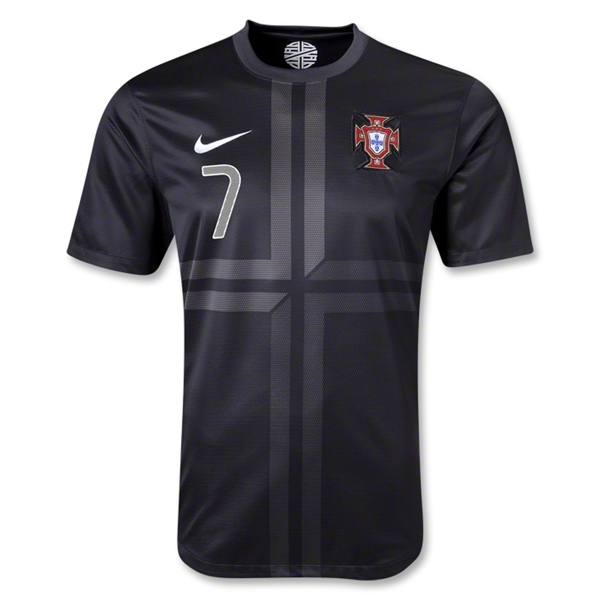 Elite Breathable 2013 Portugal 7 RONALDO Away Black Shirt