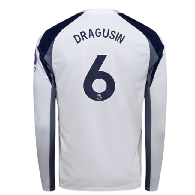 Exceptional 2025-2026 Spurs Long Sleeve Home Shirt (dragusin 6)