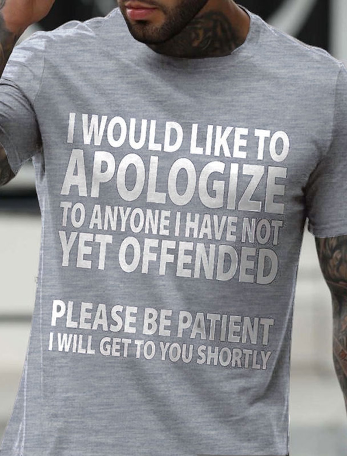 Men's Graphic T-Shirt - Sarcastic Humor 'Haven't Offended You Yet'