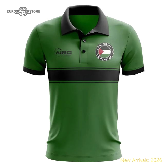 Luxury Palestine Concept Stripe Polo Shirt (green) - Official Design