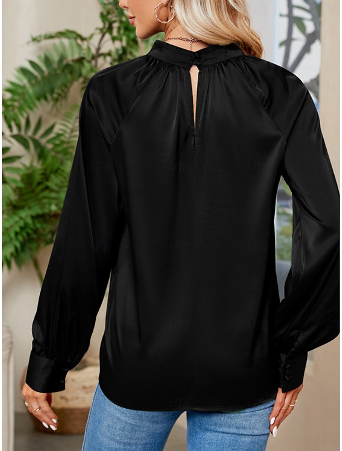 Women's Satin Shirt Blouse Party Work Ladies Stylish Long Sleeve Fall Winter