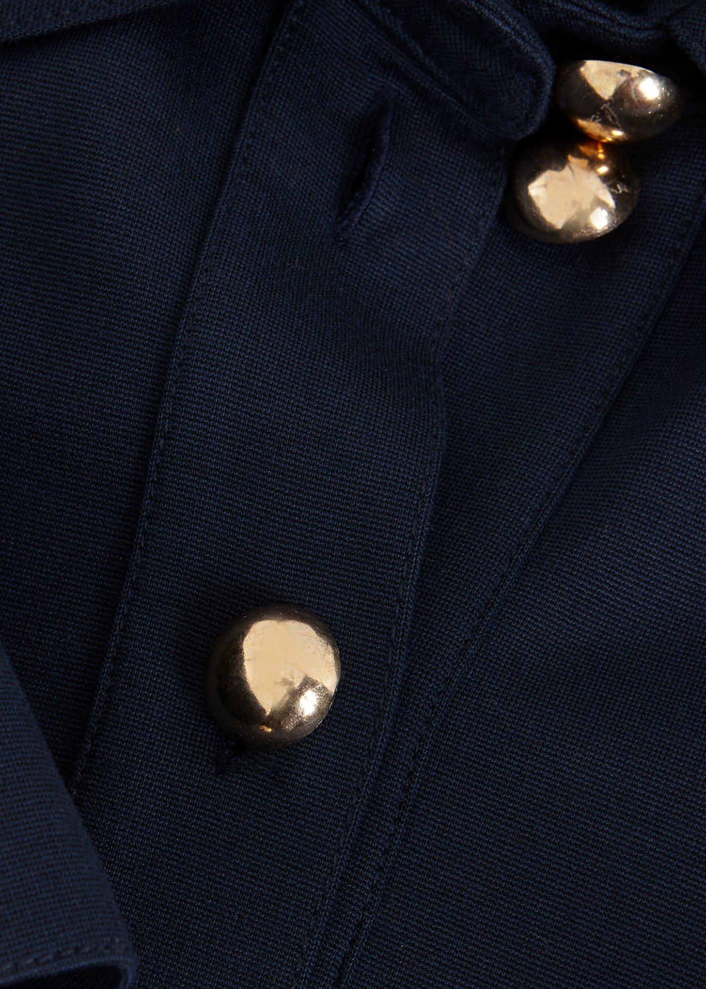 Mavery Navy Button Through Mini Dress