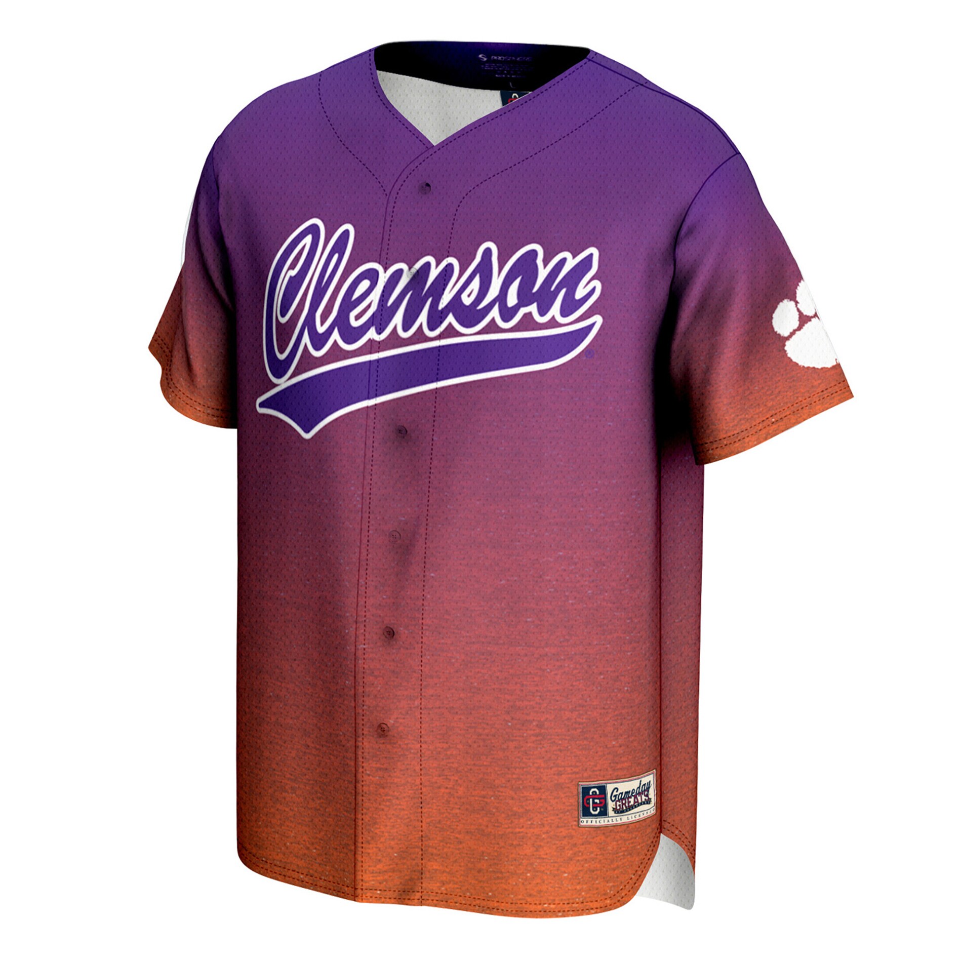 [DDG] Clemson Tigers GameDay Greats Unisex Lightweight Baseball Jersey - Purple/Orange