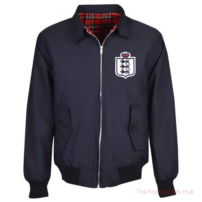 Men England Navy Harrington Jacket UEFA Euro