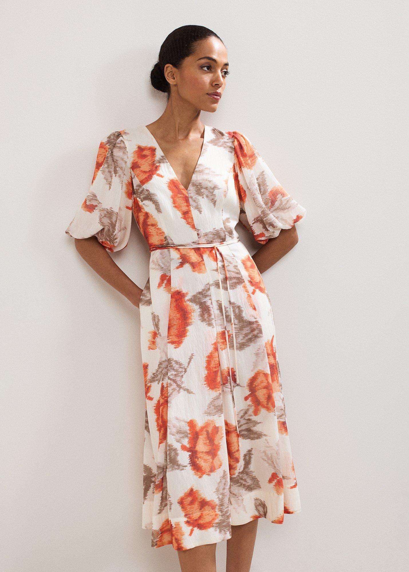 Violet Floral Midi Dress