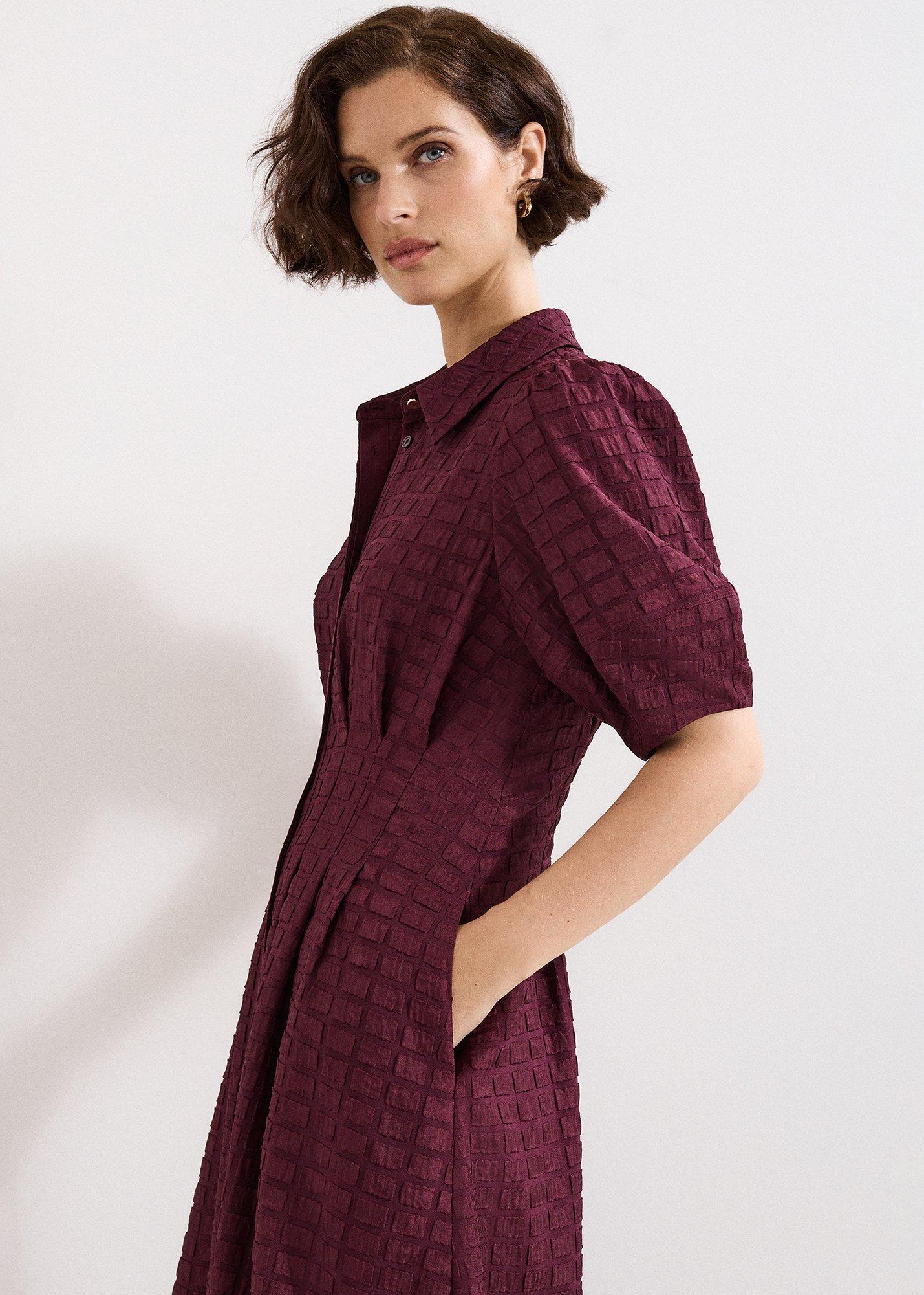 Petite Yasmine Textured Midi Dress