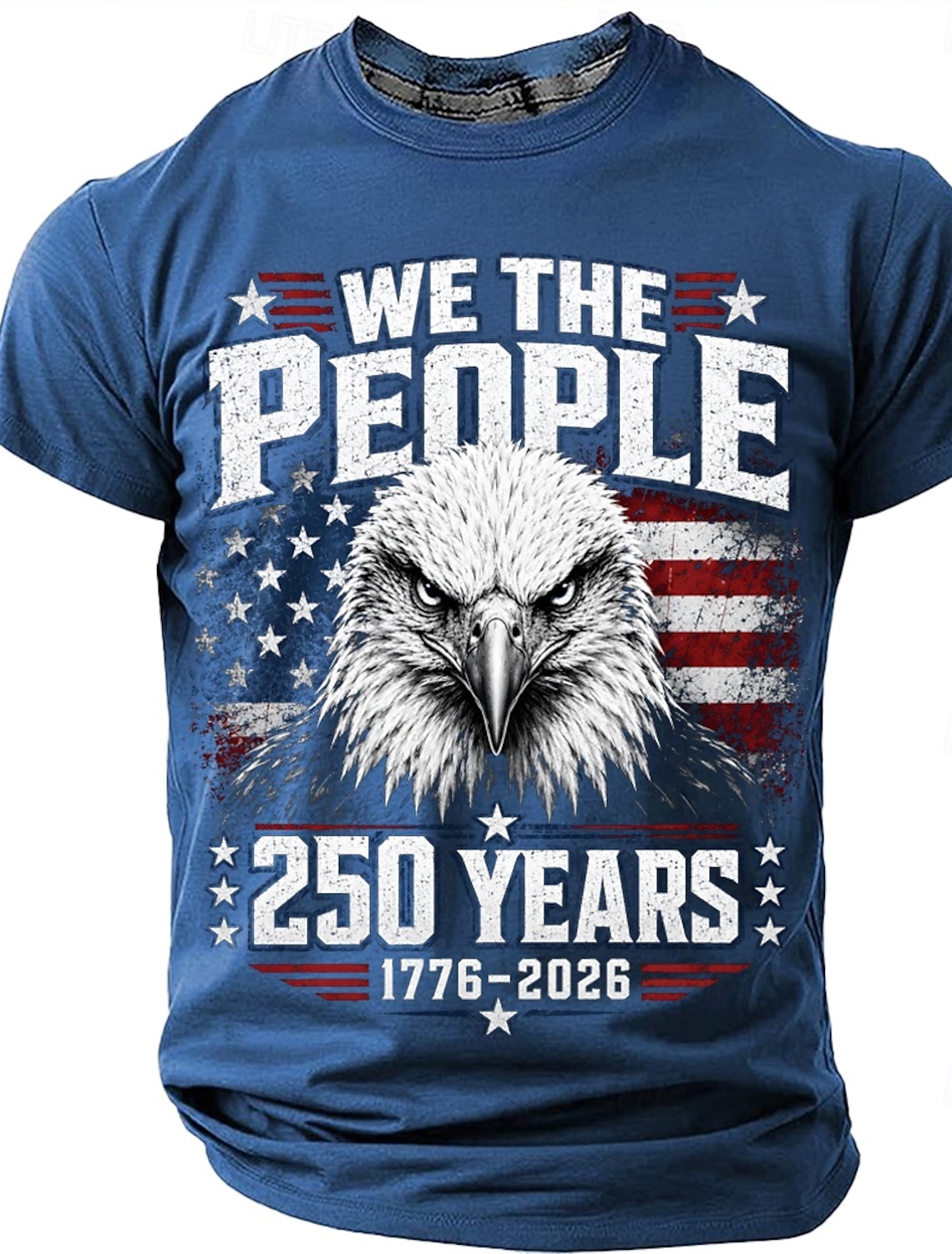 4th of July 2026 250th Men's Eagle We The People T Shirt Short Sleeve T shirt 3D Print Crew Neck Shirt Fashion Casual Daily Street Blue Heather Gray Black Summer Spring Clothing Apparel S M L XL XXL