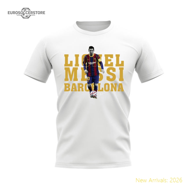 Fan-Favorite Authentic Lionel Messi Barcelona Player Tee (White)