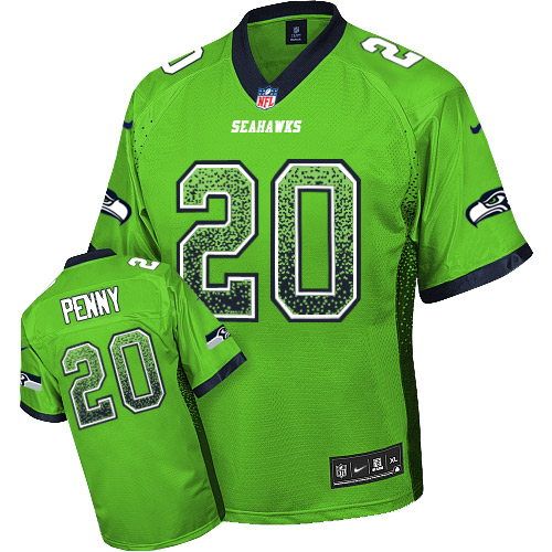 Authentic NFL W S S Seahawks #20 Rashaad Penny Green Elite Jersey