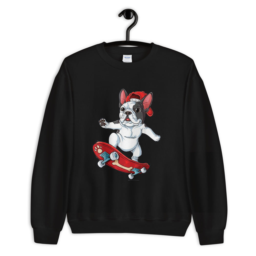 French Bulldog Frenchie With Skiboard Unisex Sweatshirt Durable Dog Item