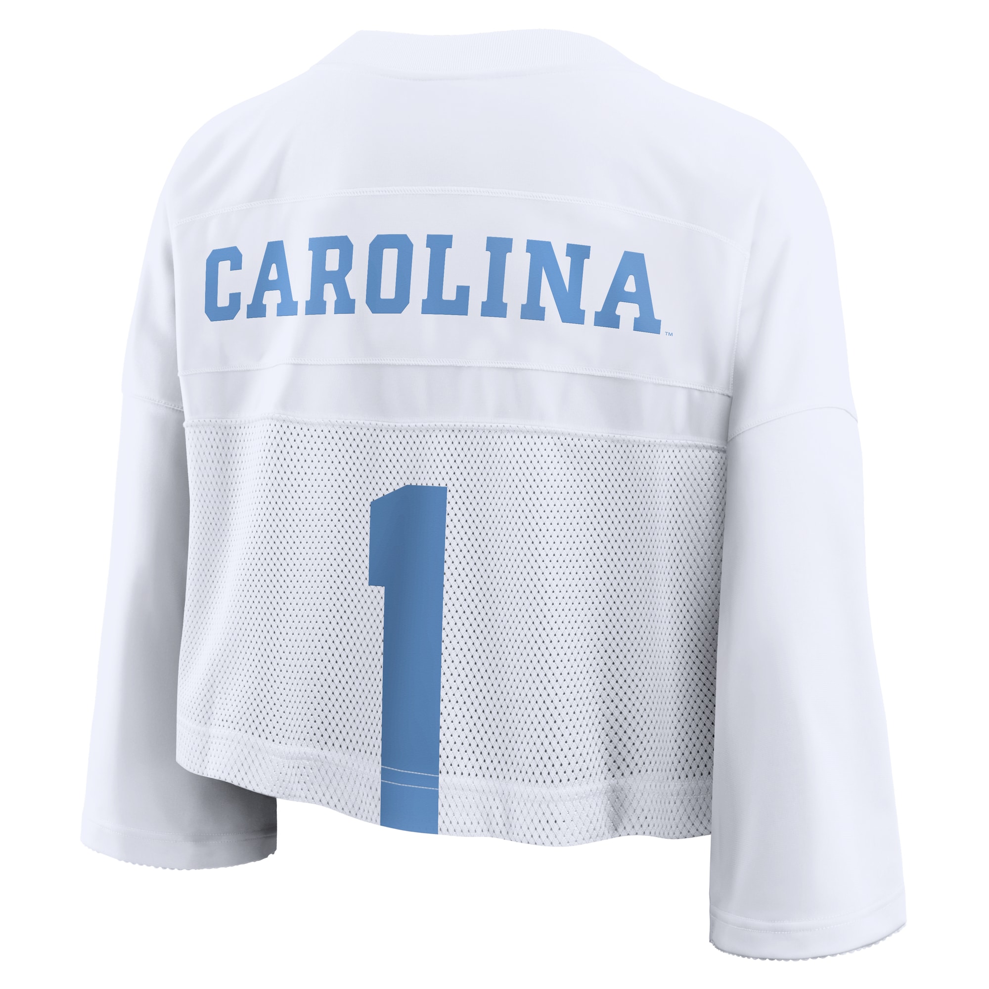 [NJP] North Carolina Tar Heels Women's Cropped Mesh Dri-FIT Fashion Jersey - White