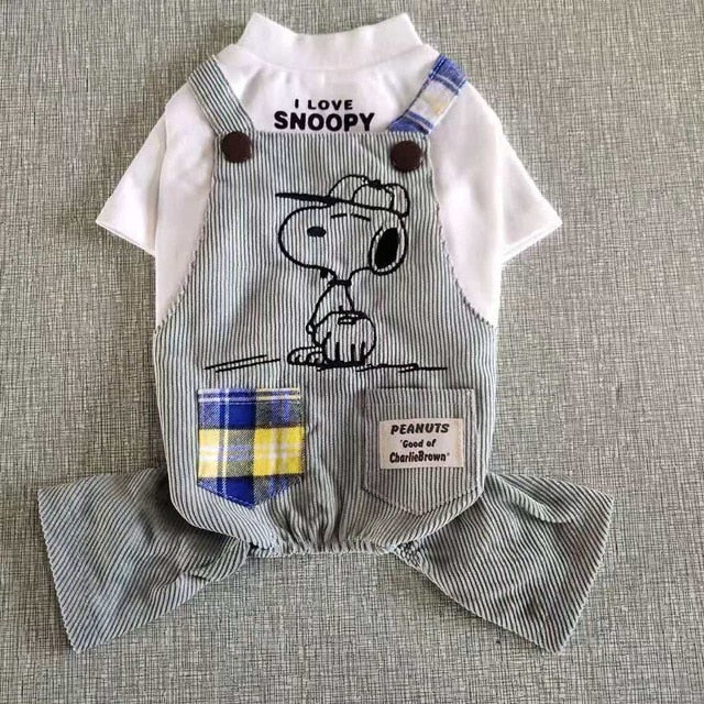 Culture-Inspired Stylish Snoopy Jumpsuit For French Bulldog for Dog