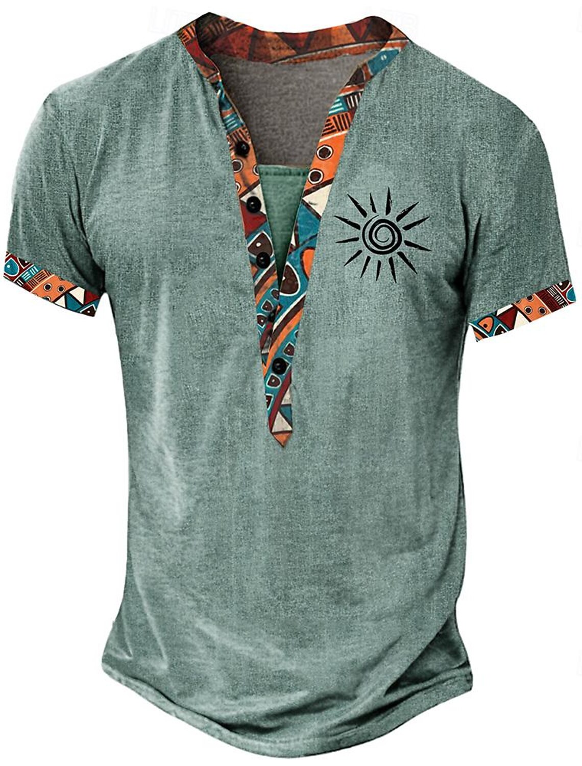 Men's Graphic Geometric Pattern Shorts Summer Beach Mid Waist Designer