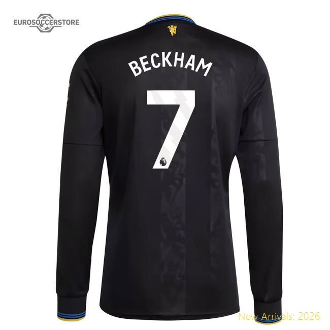 Superior 2025-2026 Man Utd Long Sleeve Third Shirt (beckham 7)