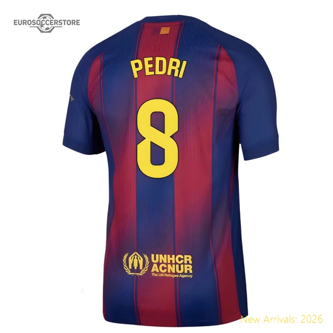 Genuine 2025-2026 Barcelona Authentic Home Shirt (Pedri 8)