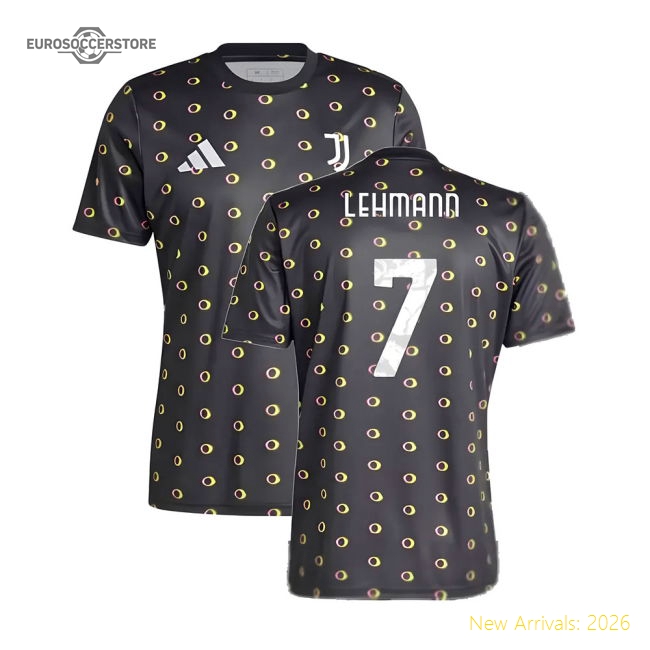 High-Quality 2024-2025 Juventus Pre-Match Shirt (Black) (Lehmann 7)