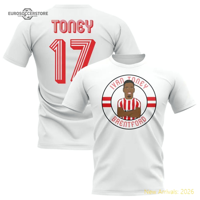 Official Ivan Toney Brentford Illustration T-shirt (white) - Premium