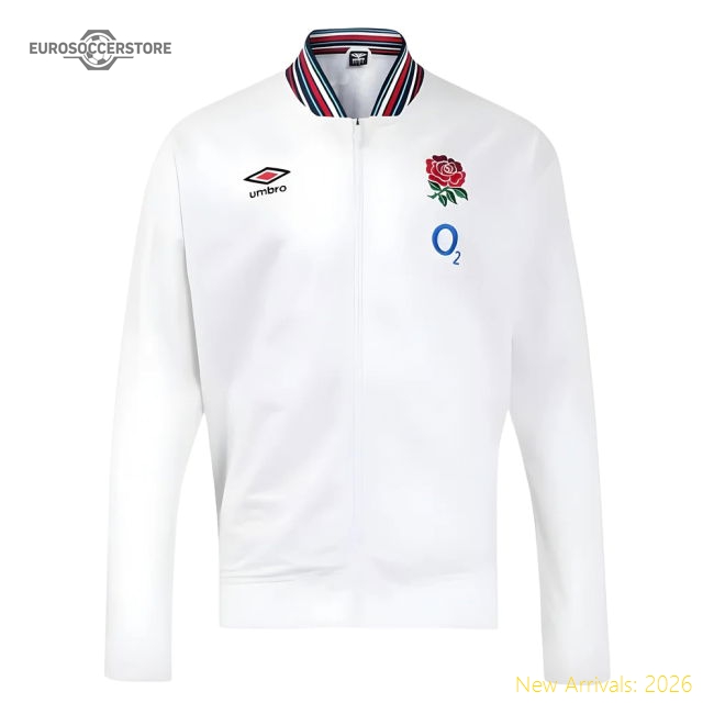 2024-2025 England Rugby Anthem Jacket O2 (White) - Kids