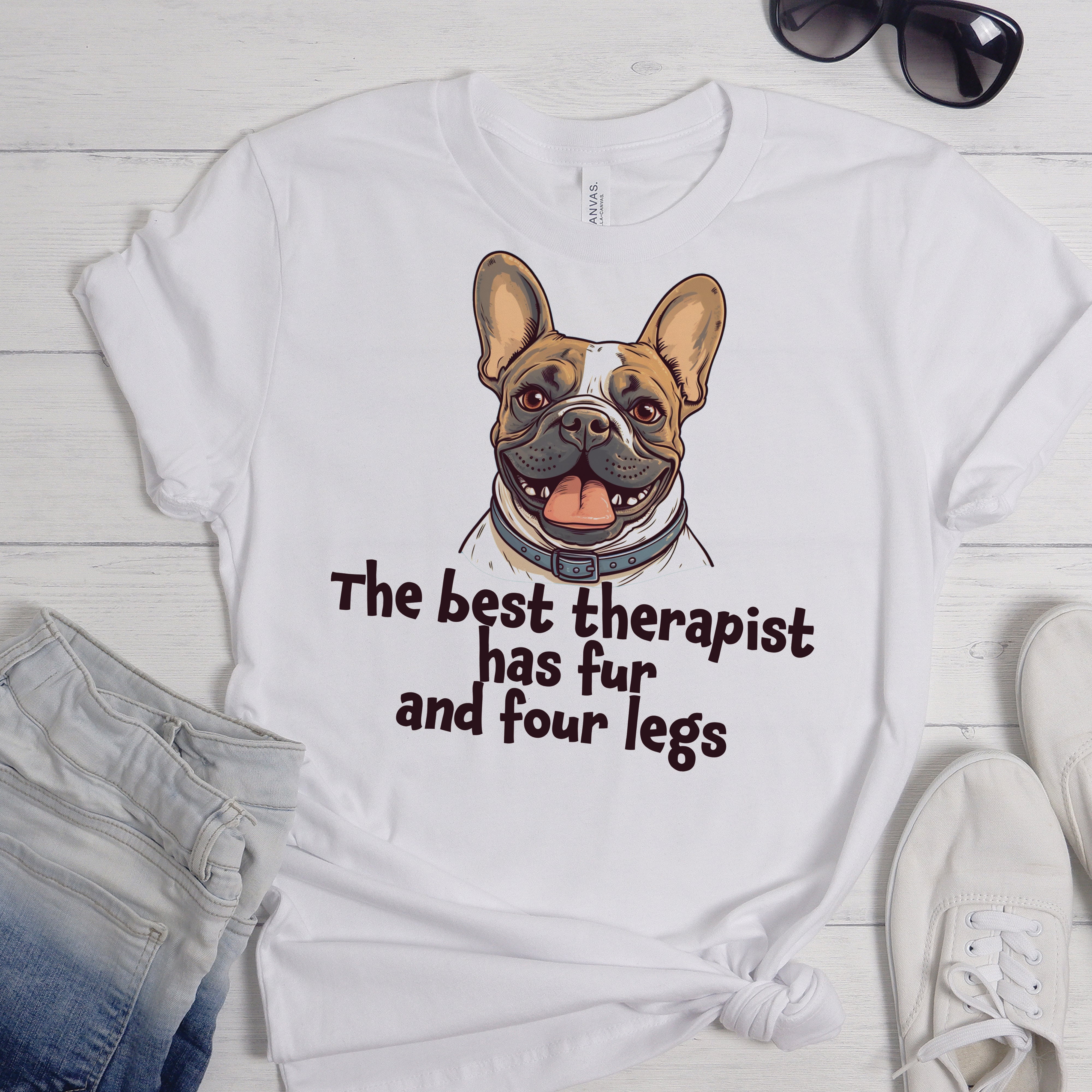 Comfortable Stylish Frenchie Top - Unisex T-shirt for Dog Owners Premium