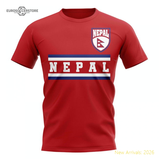 Nepal Core Football Country T-shirt (red) - Excellent Value