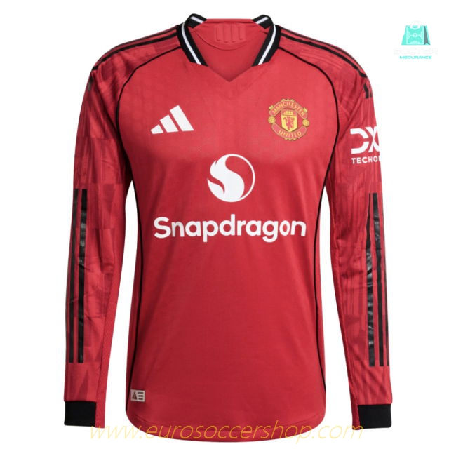 2025-2026 Man Utd Authentic Long Sleeve Home Shirt