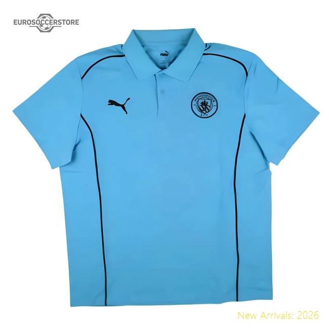 High-Quality Polo Shirt Magic Blue 2024-2025 Man City Casuals