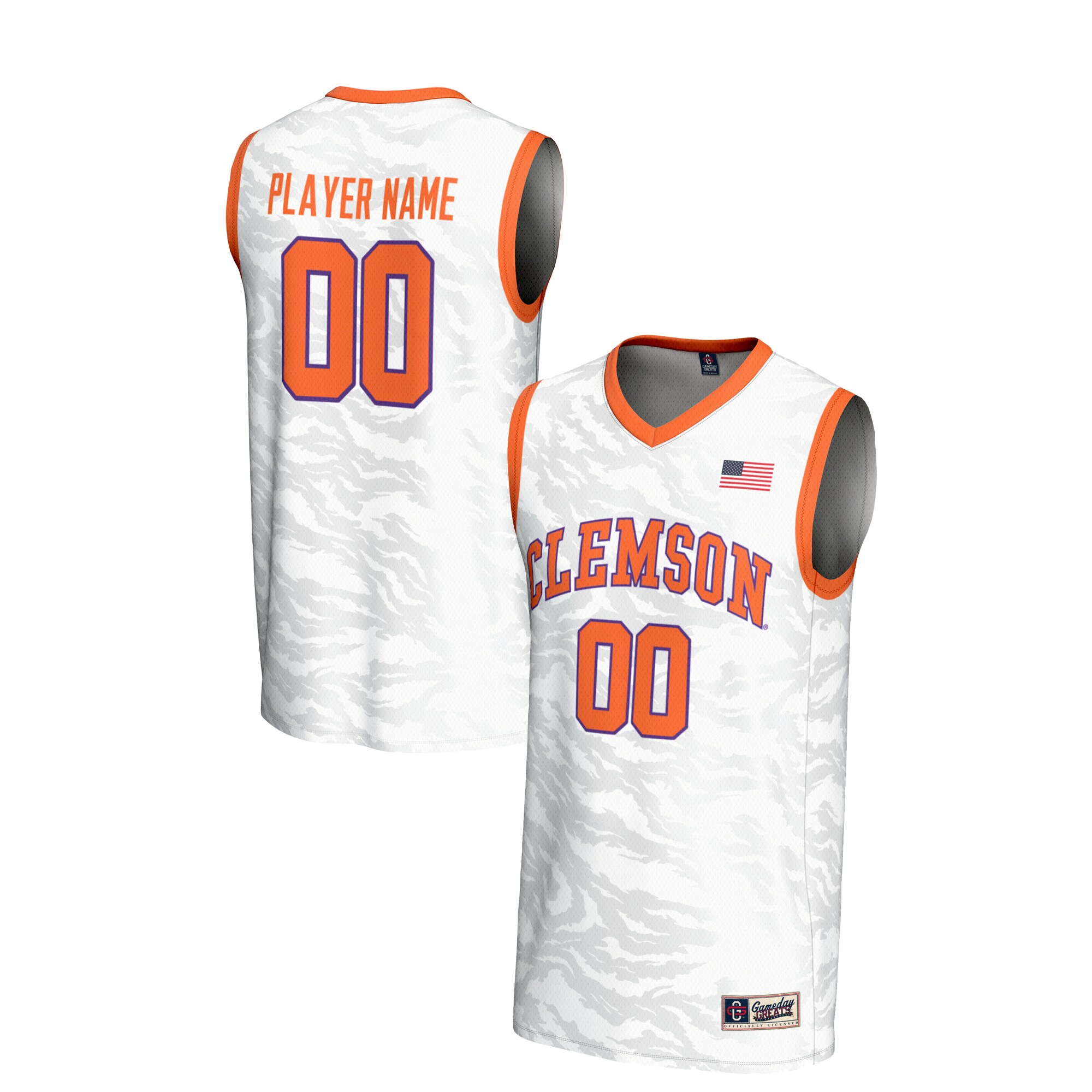 [DDG] Clemson Tigers GameDay Greats Unisex NIL Pick-A-Player Women's Basketball Lightweight Jersey - White