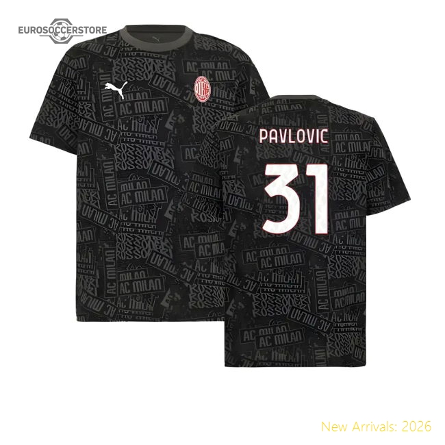Ac Milan Pavlovic Elite Home Jersey Serie A Tim Kappa Kombat