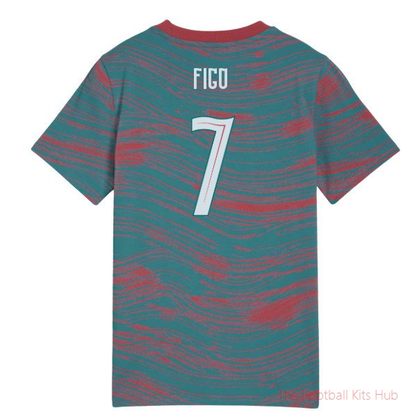 2026-2027 Portugal FtblCulture Tee AOP (Red-Green) - Kids (Figo 7)