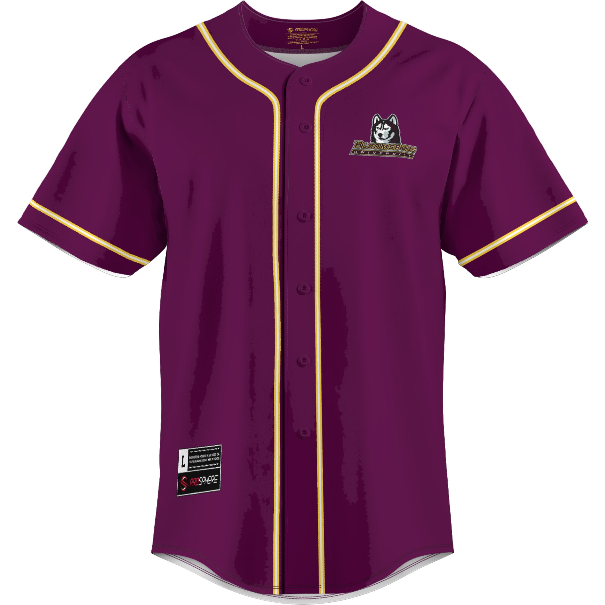 [DDG] Bloomsburg Huskies GameDay Greats Lightweight Baseball Jersey - Maroon