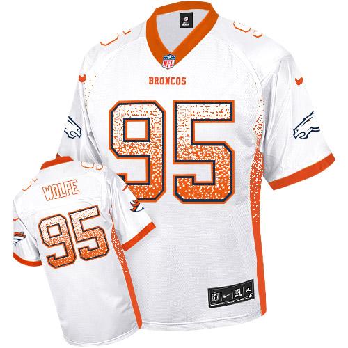 NFL W D B Broncos #95 Derek Wolfe White Elite Jersey - High Quality